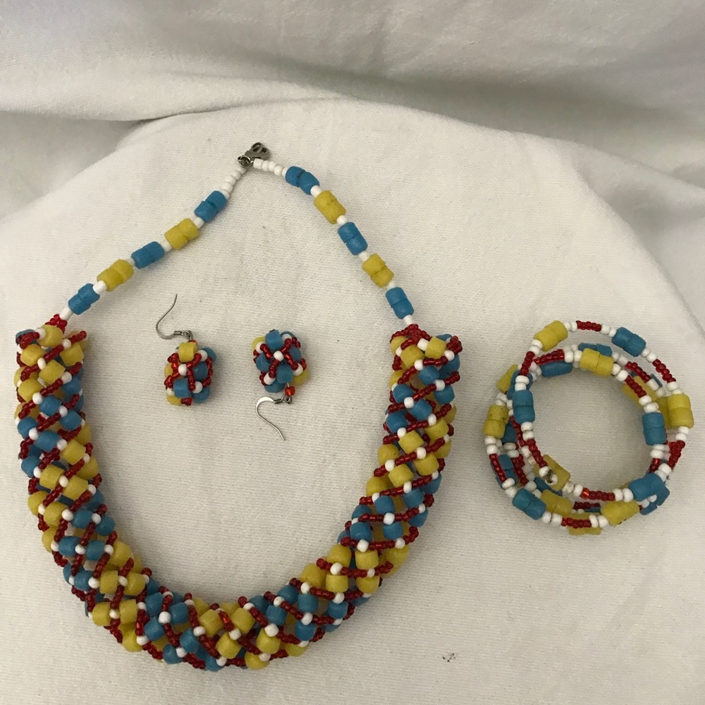Hand crafted necklace  set made in Ghana